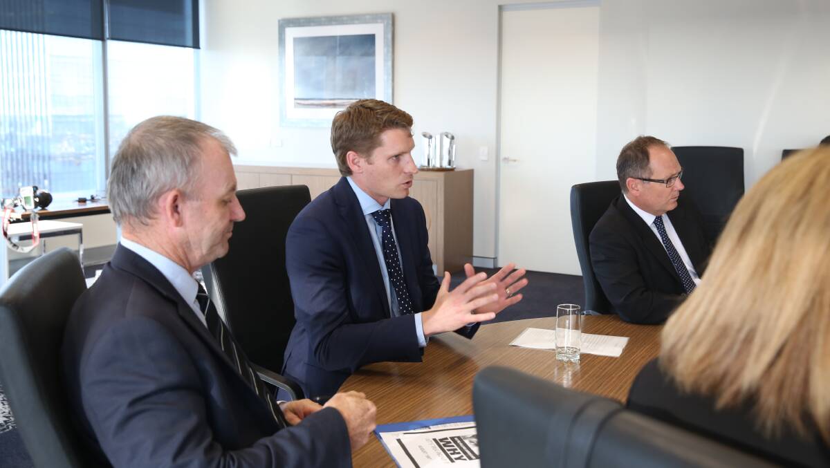 Dawesville MP Kim Hames, Canning MP Andrew Hastie and Mandurah MP David Templeman plead the case to the PM for more mental health resources in Peel. Photo: Supplied.