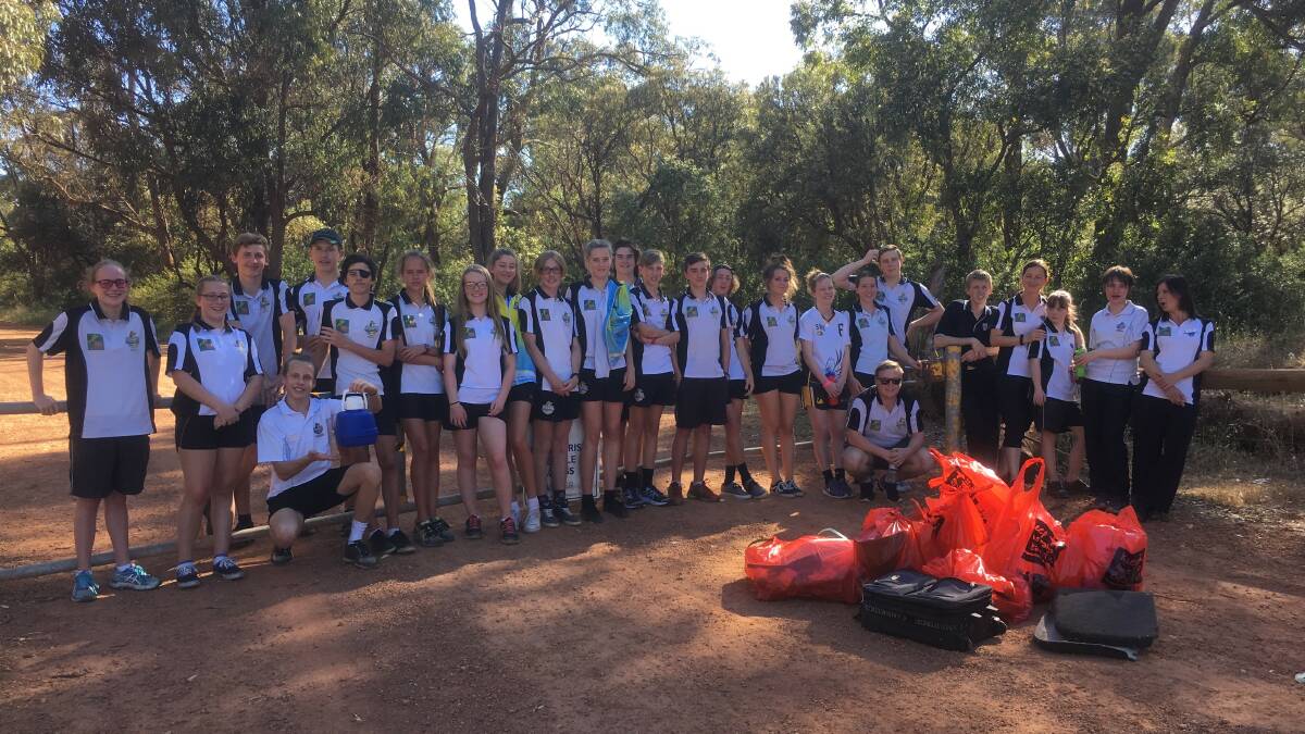 The Newton Moore students spent the day collecting rubbish dumped throughout the Shearwater Tuart Forest.