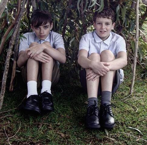 Wild side: Local young actor Luke Callanghan and Elijah Styles are appearing in a Perth production of Lord of the Flies, coming to stages in July.