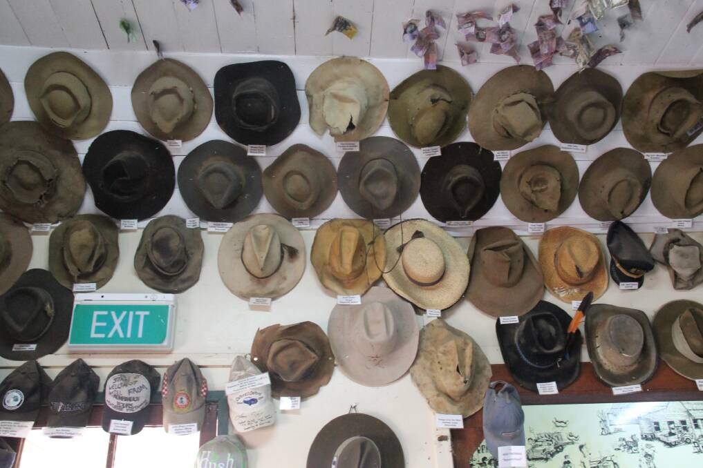 Inside Ilfracombe’s legendary Wellshot Hotel … a fine collection of hats.
