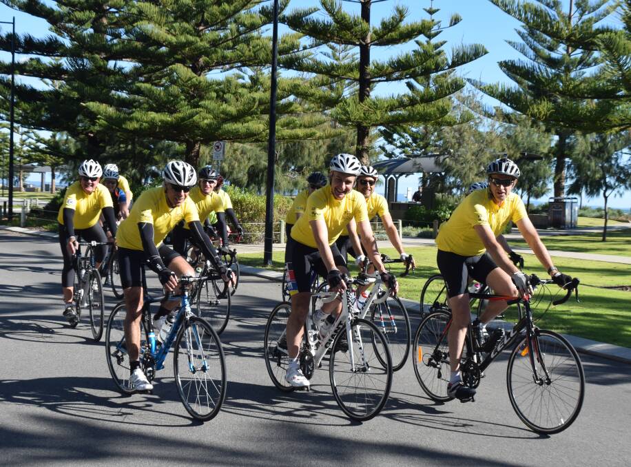 Cycling for a cause: Participants in the Ride Against Domestic Violence passing through Busselton on their way to Perth. Photo: Emma Kirk. 