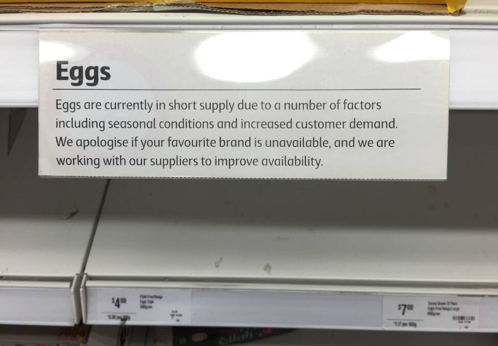 A note from Coles to customers at their Bunbury Forum store. Photo: Andrew Elstermann.