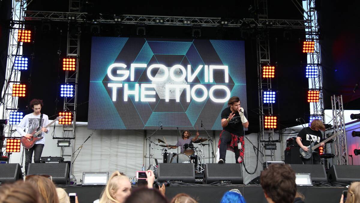 Bunbury heavy metal band Longshore on stage at Groovin The Moo 2016.