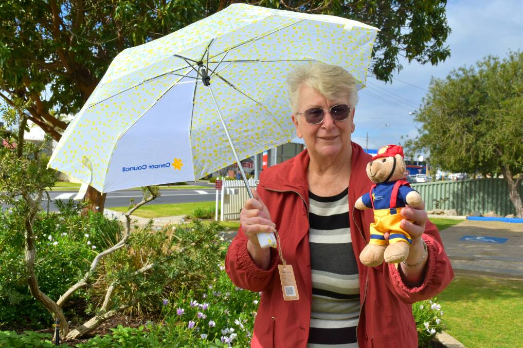 Bunbury Daffodil Day volunteer Maureen Harris with some of the items up for sale to support the Cancer Council this year. Photo: Andrew Elstermann.