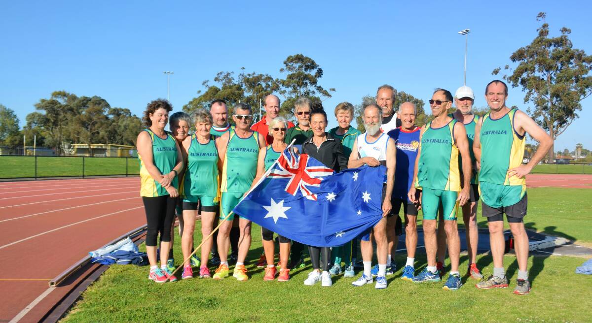 The Bunbury team set to represent Australia at the 2016 World Masters Athletic Championships in Perth. 