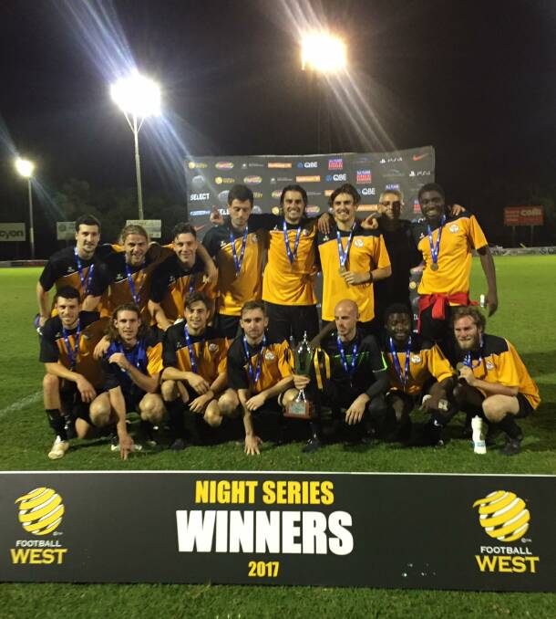 Victorious: The South West Phoenix were crowned Football West Night Series premiers on Sunday night with a 3-0 victory over Forrestfield United. Photo: Facebook.