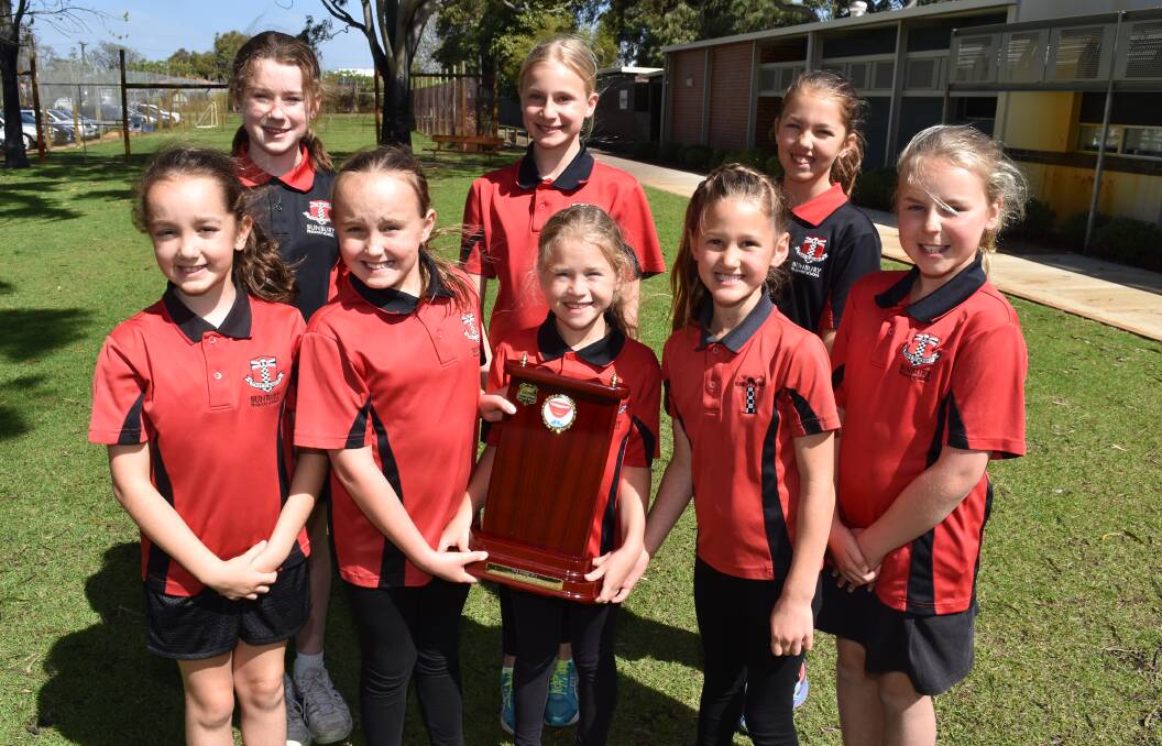 Eight young Bunbury Primary School students recently combined to win the Collie-Preston Interschool Oral Speaking competition trophy. 