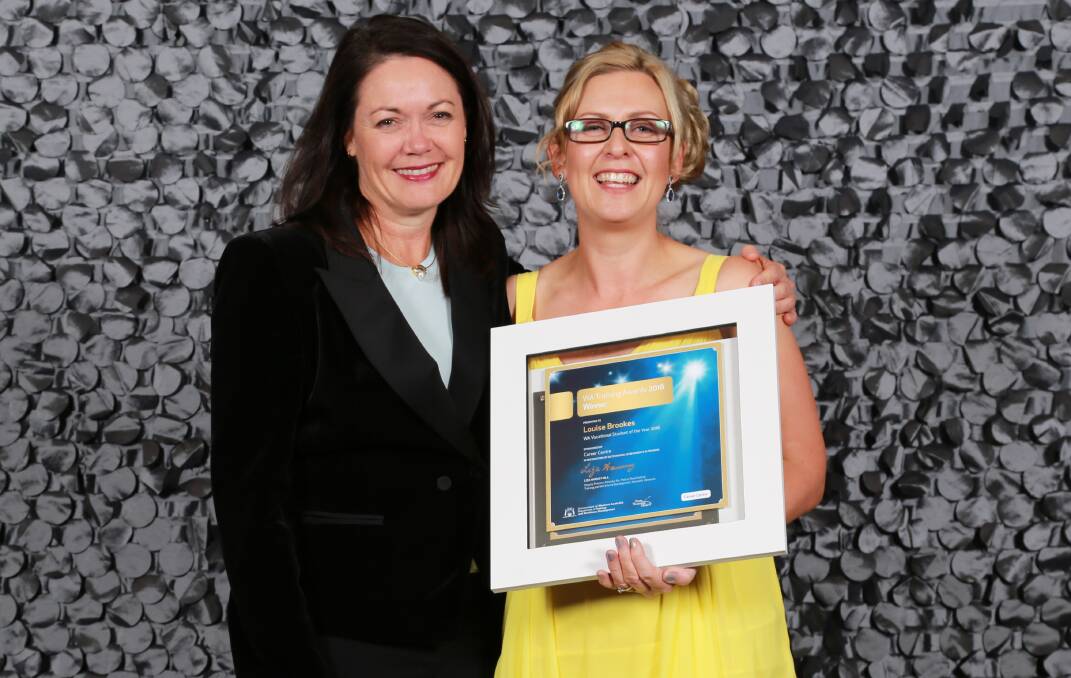 Training and workforce development minister Liza Harvey with Bunbury WA Training award winner Louise Brookes 