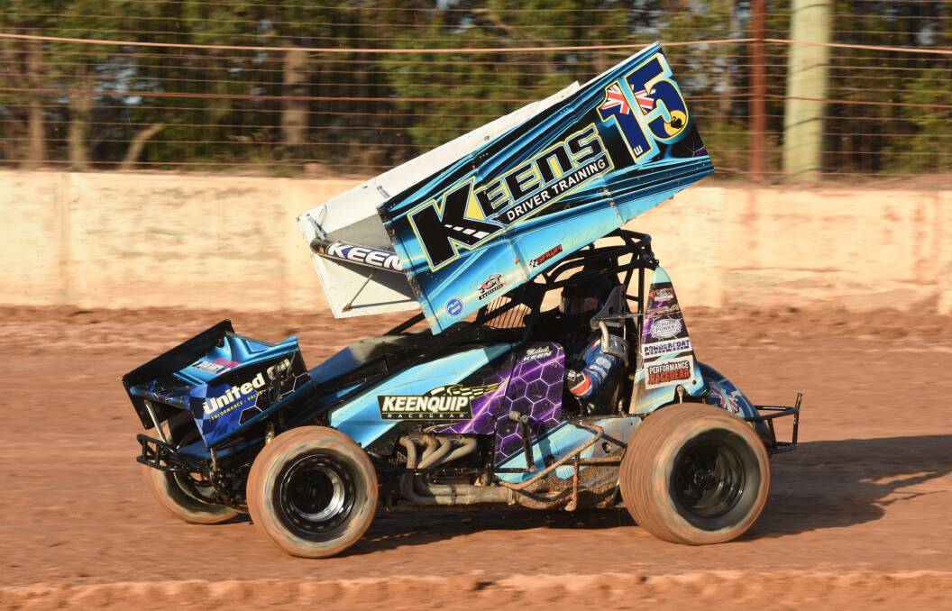 Bunbury sprintcar driver Michael Keen put in a strong third place showing in the WA 360 Sprintcar Title at Manjimup Speedway on Saturday night. Photo: Mel Parker Photography