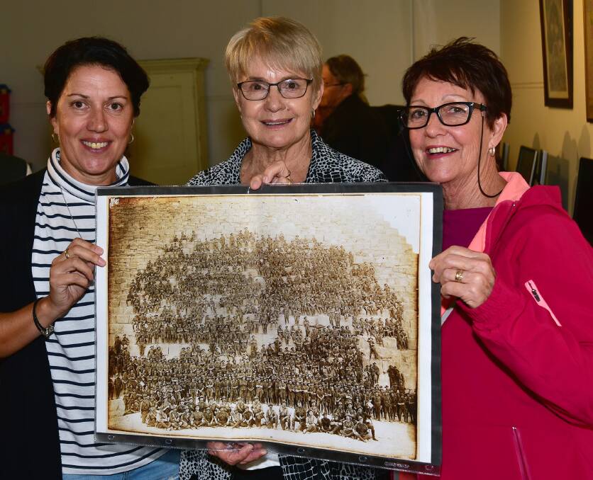 Descendants of Bunbury soldier William Hough, Natalie Gianfrancesco and Judith Armstrong pictured with WA Genealogical society presenter Julie Martin (centre) at last week's talk in Bunbury. Photo: David Bailey. 
