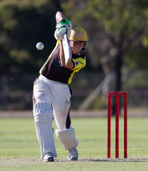 T20 grand final man-of-the-match Jayden Goodwin batting for Colts. Photo: Ashley Pearce.