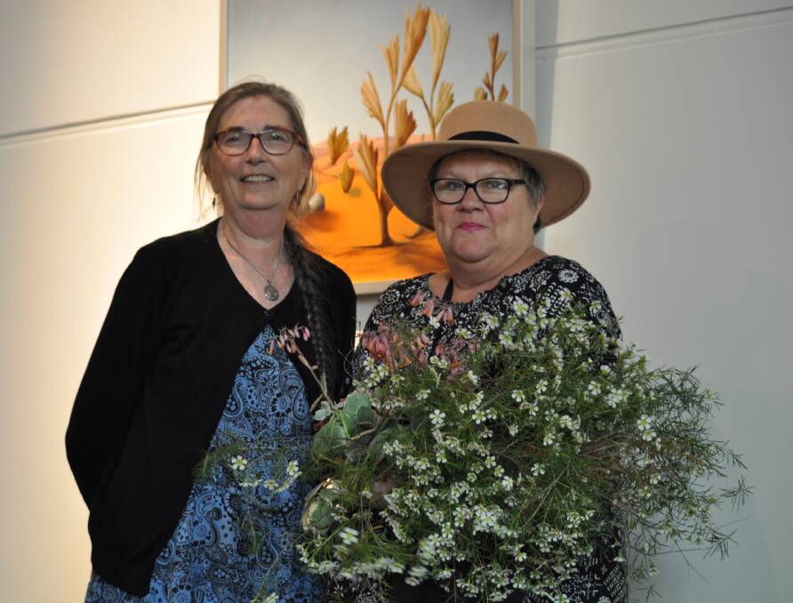 Ready for the festival: Guest artists Sue Dennis and Carol Turner are ready to display their works at this weekend's Blooming Arts Exhibition. Photo: Thomas Munday. 