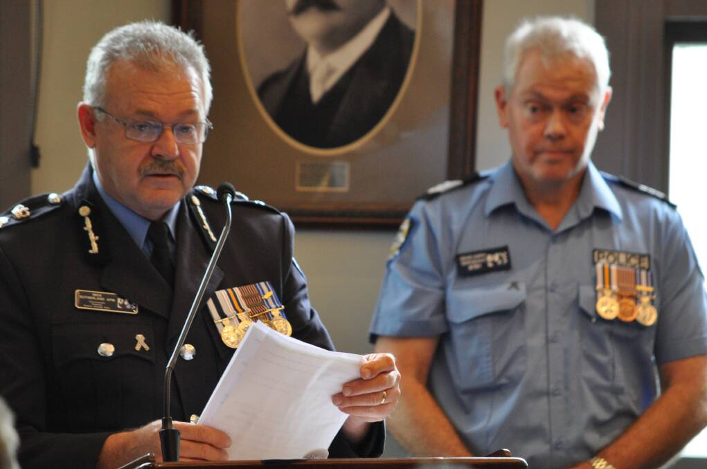 SW Police and Bunbury representatives gathered at the City of Bunbury Council Chambers to pay their respects to fallen State/Territory and Federal police. Photos: Thomas Munday. 