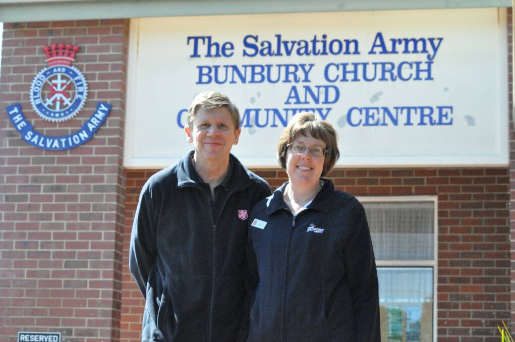 Celebrating the milestone: Salvation Army Bunbury Corps candidate helper David Burbidge and lieutenant Harriet Farquhar. Photo: Thomas Munday. 