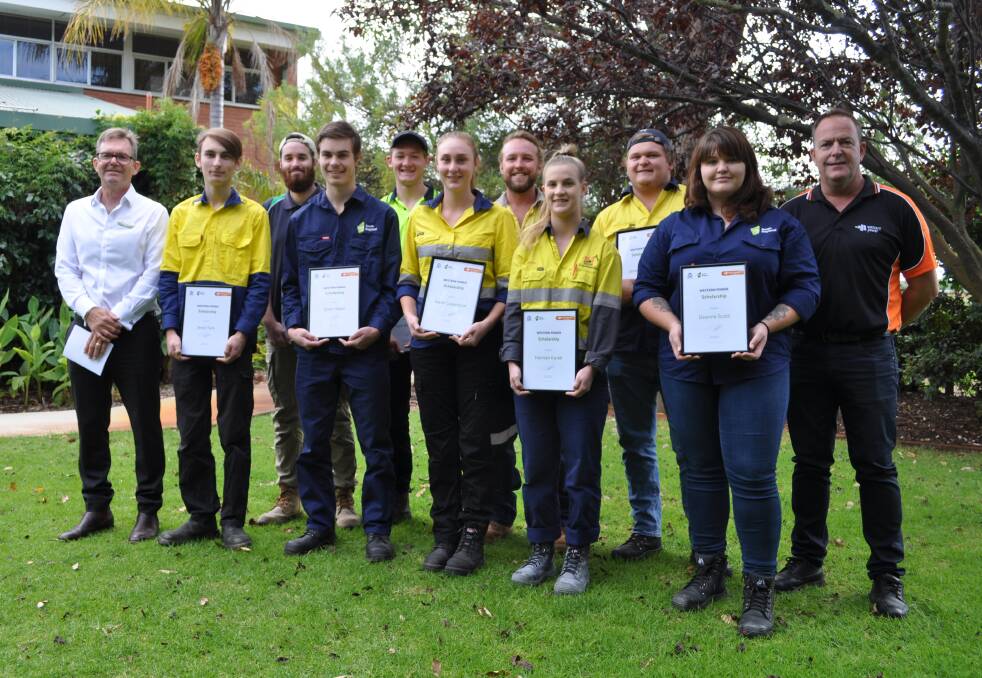 For the future: The Electrotechnology Scholarship students, South Regional TAFE staff and Western Power representatives came together for a ceremony last week. Photo: Thomas Munday. 