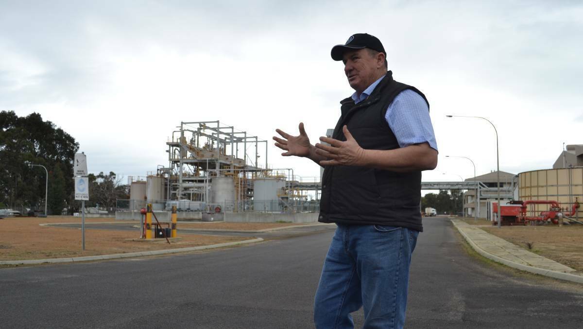 Murray-Wellington MP Murray Cowper outside the site he proposed for the rural fire service, an ex-gallium refinery outside of Pinjarra. Photo: Cam Findlay.