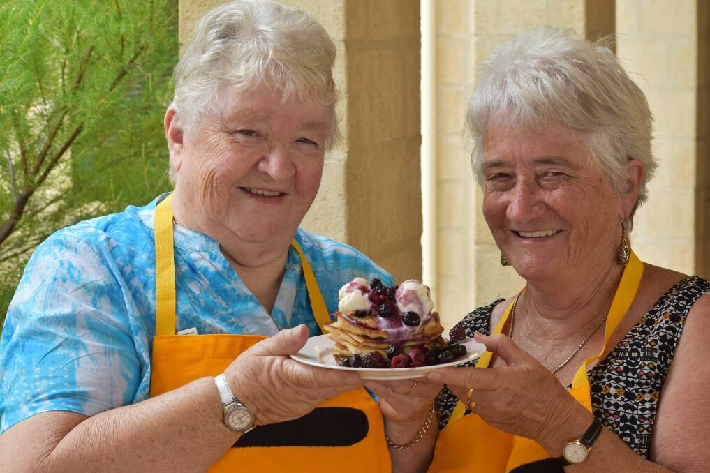 Pancake love: St Augustine Uniting Church's Jane Jilley and Glenys White are looking forward to cooking up a storm. Photo: Emily Sharp. 