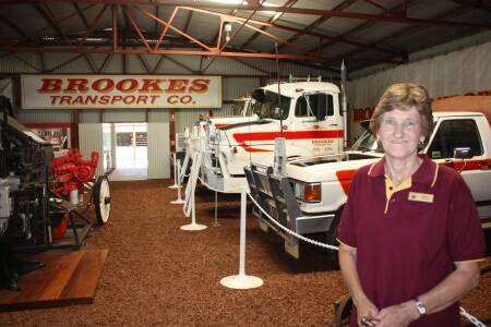 Dardanup Heritage Park owner Jill Brookes shows off the Brookes Transport exhibits in one of the display sheds.