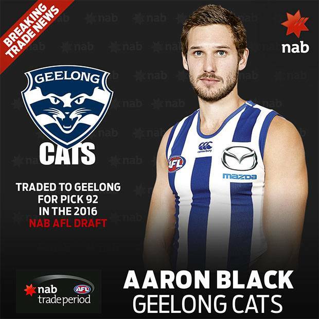 Eaton footballer Aaron Black has been traded from North Melbourne to Geelong. Photo: afl.com.au.