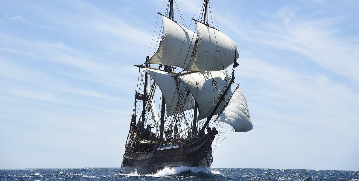 Setting sail for Bunbury: The 'little dove' leaves Fremantle for Bunbury Thursday August 18 and will be in port until Sunday September 4. The Mail will be aboard for the first leg. Pirate Day is Arr-gust 28. Photo: Richard Polden