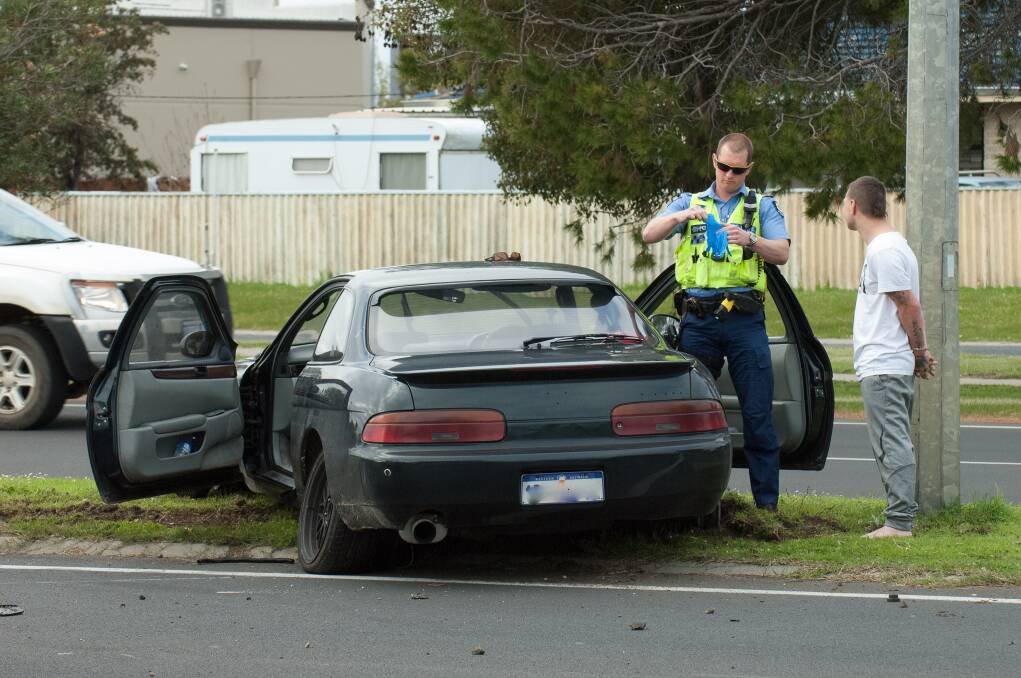 A driver lost control of his vehicle after veering onto the wrong side of Bussell Highway in front of the South West Sports Centre. Witnesses describe drug paraphernalia and a handgun being taken from the car.