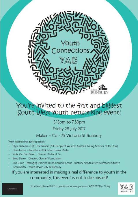 The Bunbury Youth Advisory Council are preparing to host their first South West youth networking event on Friday, July 28. Photo: Facebook/Bunbury Youth / by YAC.