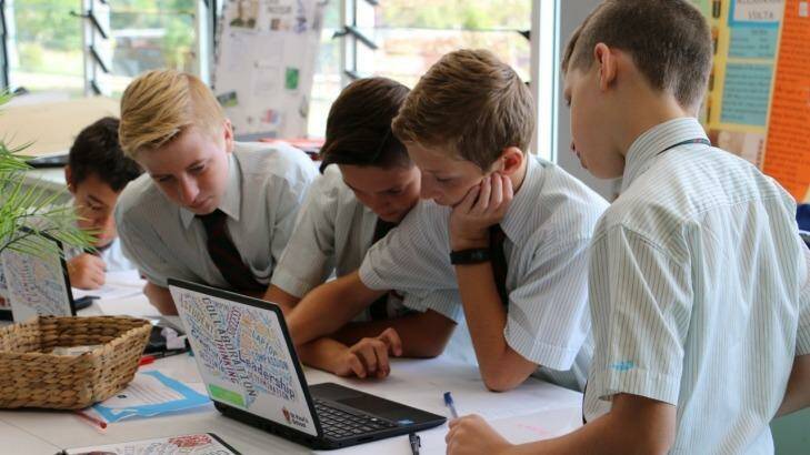 Students brainstorm as part of the Entrepreneur Club at St Pauls School. Photo: Supplied