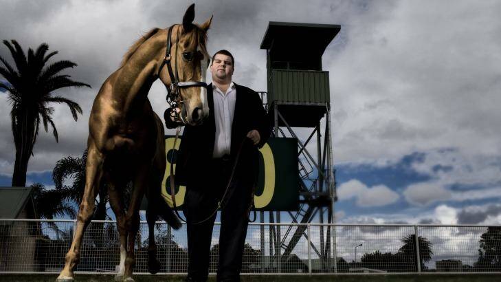 Fairy tale without a happy ending: Nathan Tinkler in his brief glory days with one of his mares at the Randwick Race course. Photo: Nic Walker