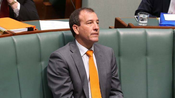 Mr Brough, pictured in question time on Thursday, has denied wrongdoing over the Ashby-Slipper affair. Photo: Andrew Meares