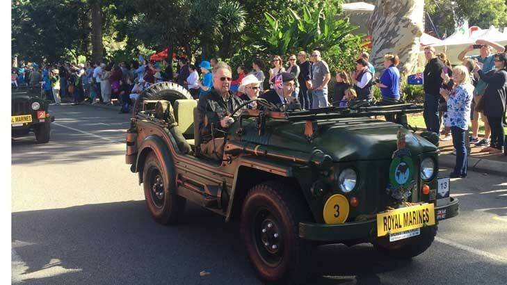 Thousands lined the streets of Perth as the Anzac Day parade got underway. Photo: Adrian Beattie