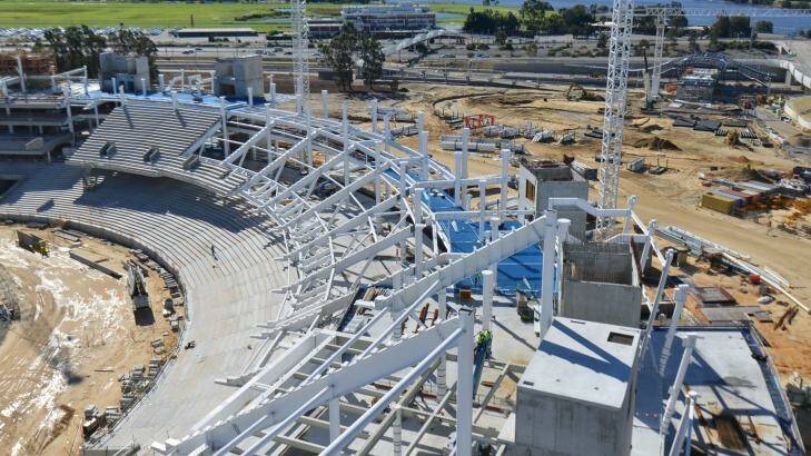 The new Perth Stadium is now more than 50 per cent complete. Photo: Perth Stadium
