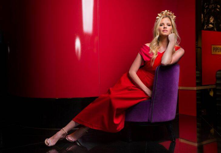 The Age, News. Model Lara Stone in Melbourne as guest of Crown for The Melbourne Cup.Pic Simon Schluter 6 November 2017.