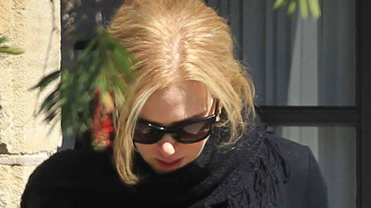 Nicole Kidman leaves her sister's house in Sydney. Photo: James Alcock