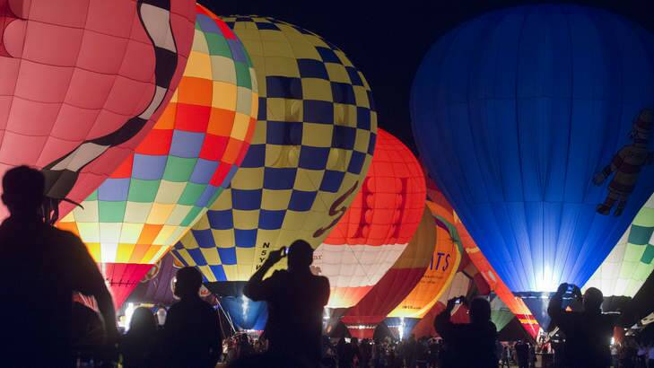 Awe and terror: A race is held the day after the Balloon Glow in St Louis.