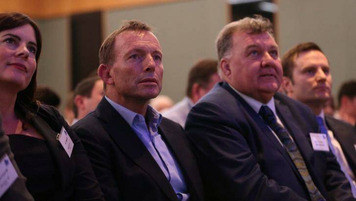 Tony Abbott at the NSW Liberal Party State Council meeting at the Four Seasons Hotel, Sydney. Photo: Louise Kennerley