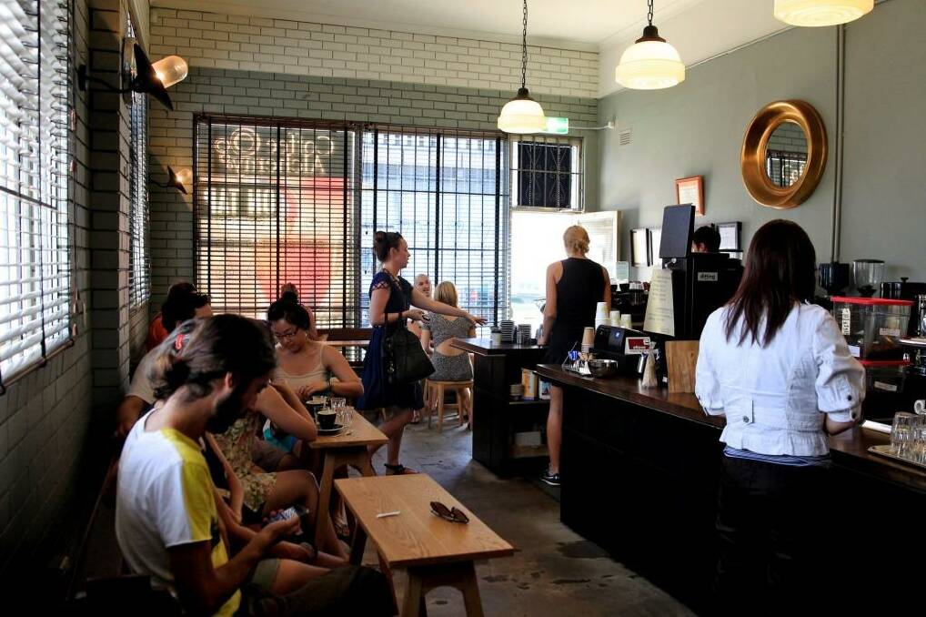 The winner of the 2014 Good Food Guide Best Coffee, Coffee Alchemy on Addison Road, Marrickville.  Photo: Edwina Pickles