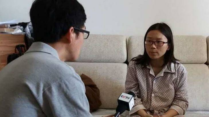 Wife of Lei Yang speaking to the media after the case went viral. Photo: Supplied