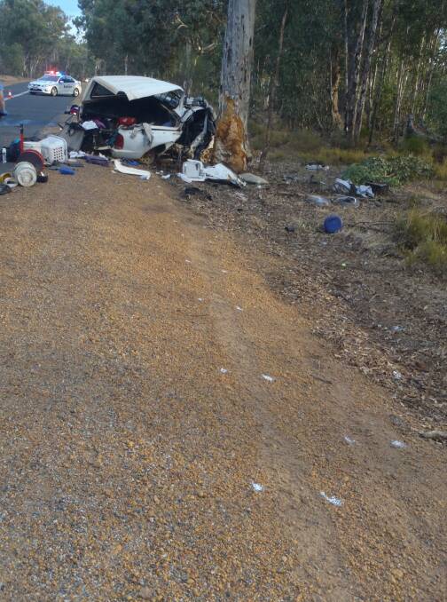 The scene of the Collie fatal crash on Thursday afternoon