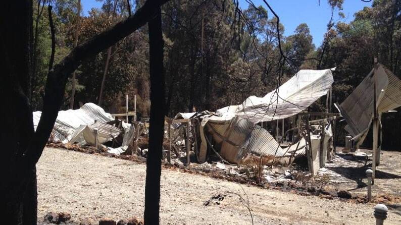 One of the properties in Stoneville that was destroyed by the Perth hills fire. Photo: Chenee Marripodi/WAtoday.
