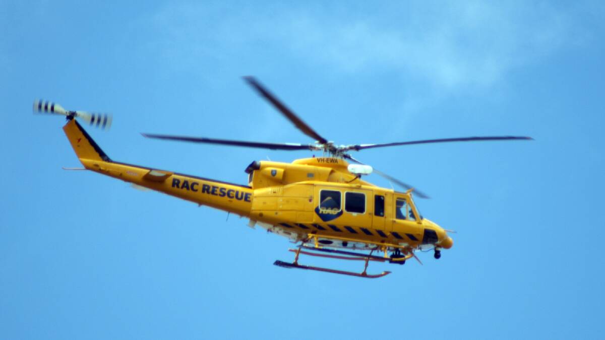 A rescue helicopter was called to a crash scene in Lancelin on Sunday after reports of a person trapped in a car.