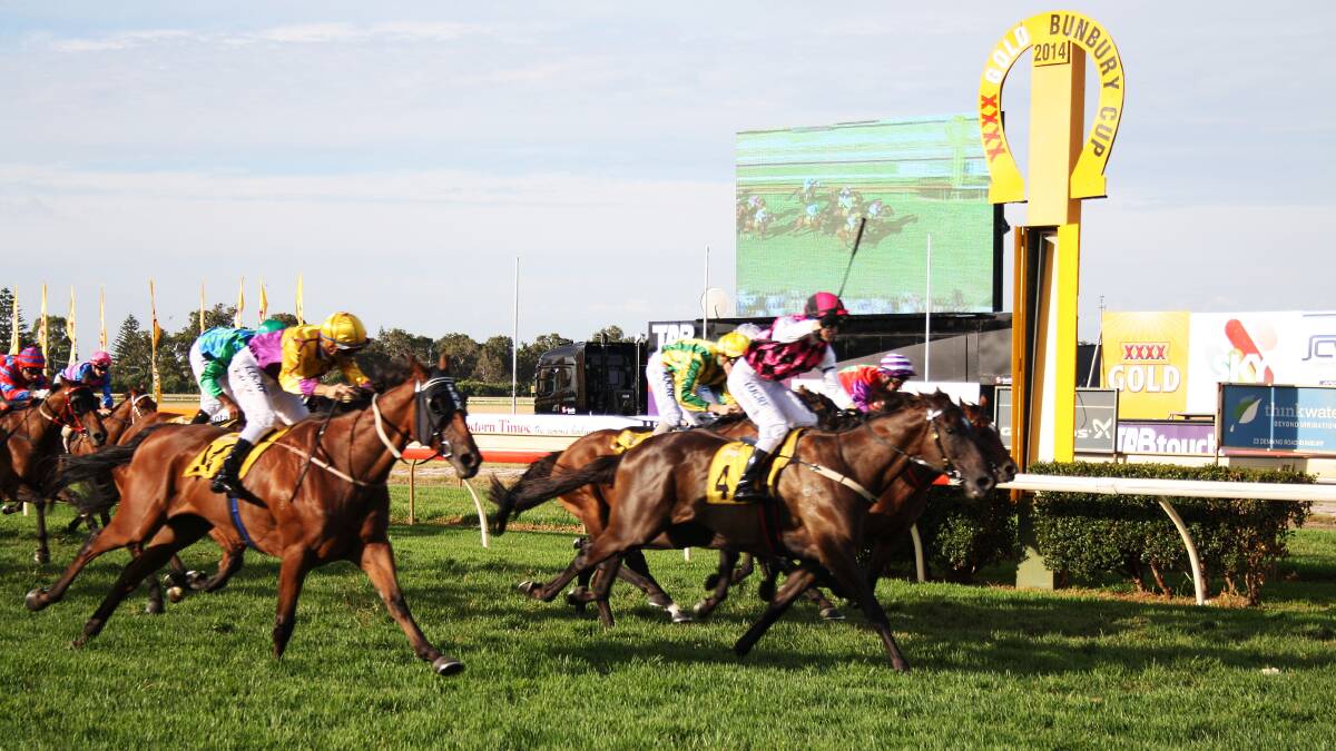 Classique Ivory crosses the line to win the XXXX Gold Bunbury Cup 2014.