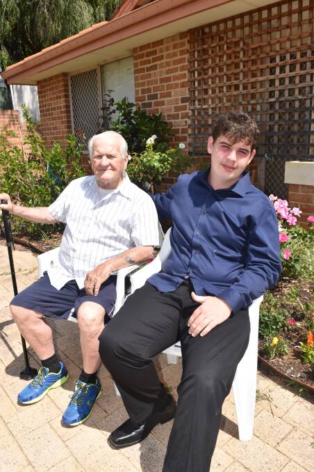 Bill Reay with his carer and grandson Zachary Reay.