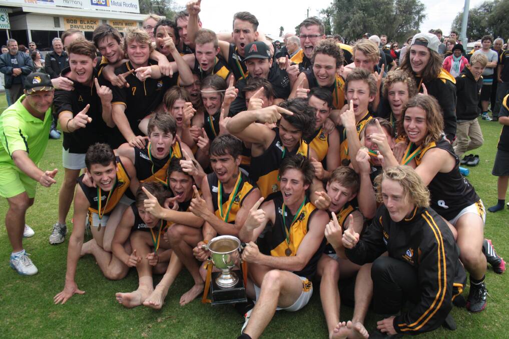 A number of the Bunbury Bulldogs 2014 premiership winning Colts side are now playing league football and could use some more time to develop. Photo: Andrew Elstermann. 