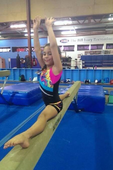 Eight-year-old Bunbury gymnast Celena San. 