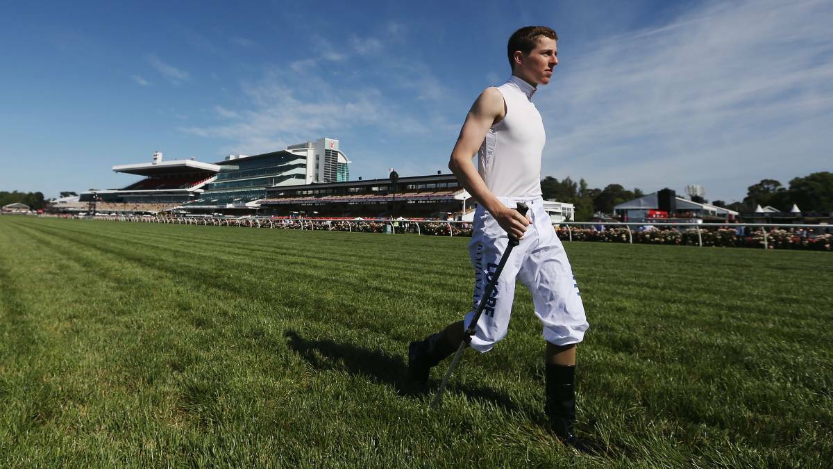 Jockey Damian Lane on Melbourne Cup Day 2015. Photo: Getty Images. 