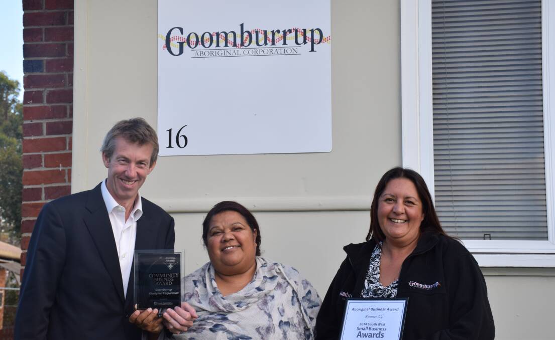 Goomburrup Aboriginal Corporation chief executive officer Paul O'Neil along with Charmaine Bennell and Sue Jones. 