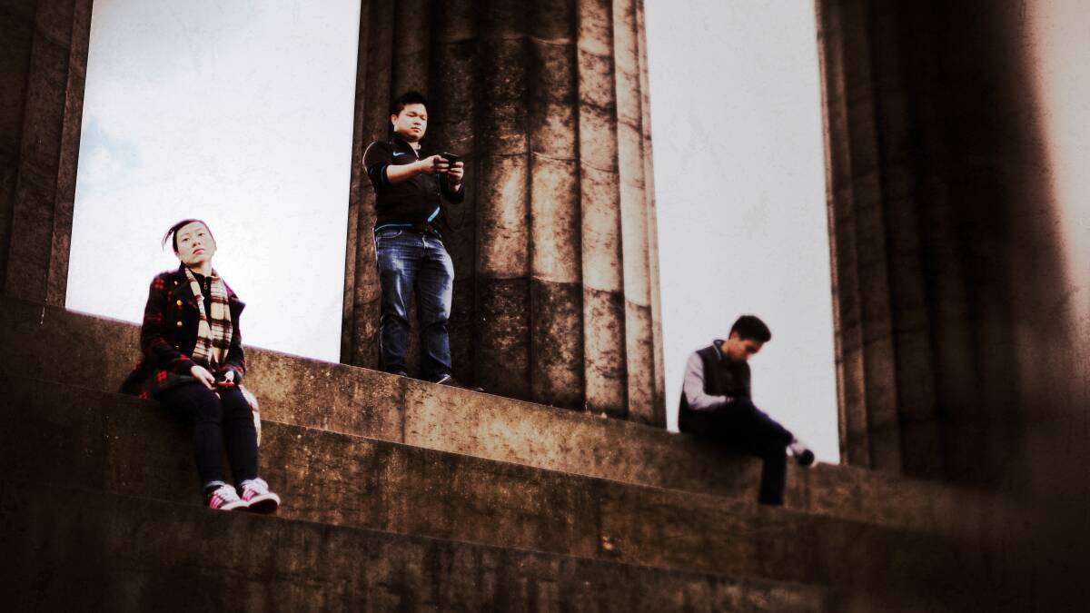 People on the National Monument on Calton Hill on April 23, 2014 in Edinburgh, Scotland. Pic: Jeff J Mitchell/Getty Images