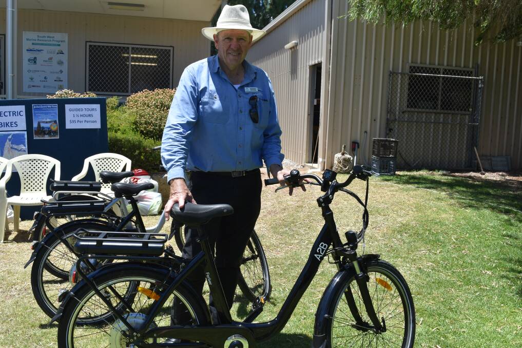 Dolphin Discovery Centre manager David Kerr with the electric bikes. 