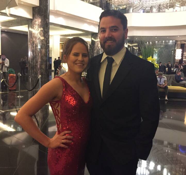 Jenelle and Shane Whittome before the Brownlow Medal.