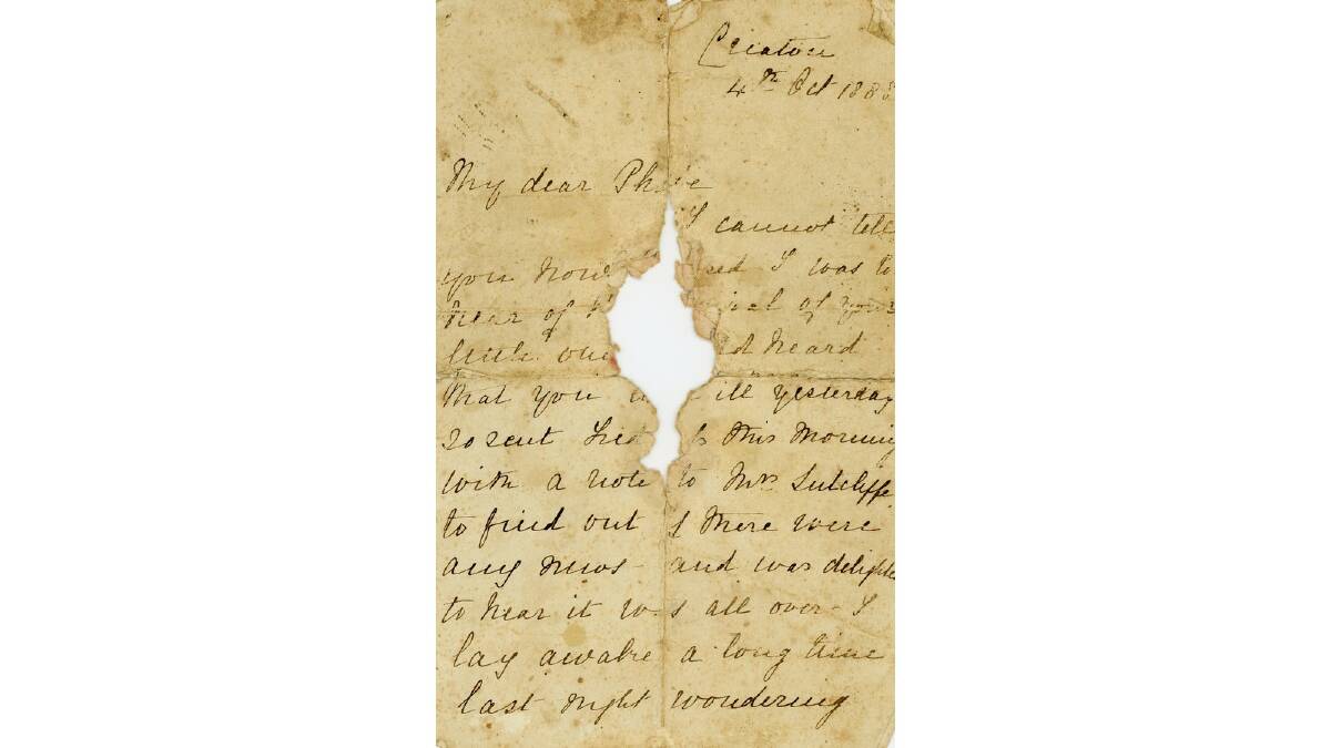 A 19th century letter from Phoebe Scott expressing relief that she had survived the birth of her first child.